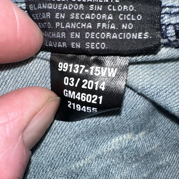 Harley Davidson snap up faded denim shirt with steel bling collar - Picture 5 of 12